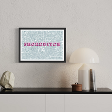 Load image into Gallery viewer, Shoreditch London Map Screen Print – East London Wall Art