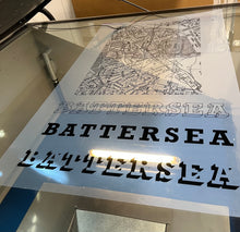 Load image into Gallery viewer, Battersea London Vintage Map Print (Pink and Teal, Circa 1890) – Hand Screen Printed Wall Art | Signed Limited Edition