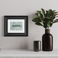 Load image into Gallery viewer, A6 Vintage London Map Print (Circa 1890) – Green/Teal | Giclée Fine Art with Magnifying Glass