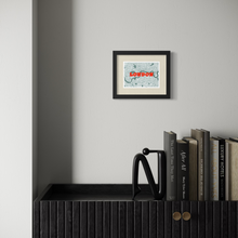 Load image into Gallery viewer, A6 Vintage London Map Print (Circa 1890) – Orange/Teal | Giclée Fine Art with Magnifying Glass