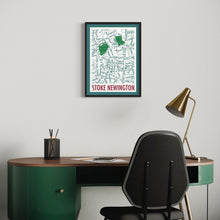 Load image into Gallery viewer, Stoke Newington London Map Screen Print – Vintage London Wall Art