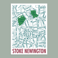 Load image into Gallery viewer, Stoke Newington London Map Screen Print – Vintage London Wall Art