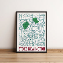 Load image into Gallery viewer, Stoke Newington London Map Screen Print – Vintage London Wall Art