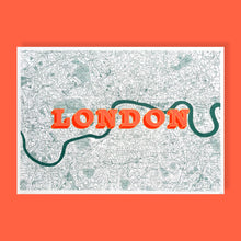 Load image into Gallery viewer, London Map Screen Print – Vintage London Wall Art
