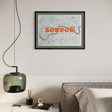 Load image into Gallery viewer, London Map Screen Print – Vintage London Wall Art
