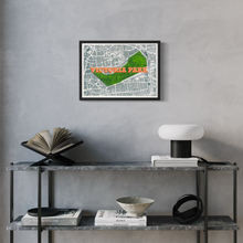 Load image into Gallery viewer, Victoria Park London Map Screen Print – East London Wall Art
