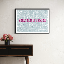 Load image into Gallery viewer, Shoreditch London Map Screen Print – East London Wall Art
