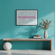 Load image into Gallery viewer, Shoreditch London Map Screen Print – East London Wall Art
