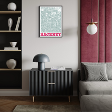 Load image into Gallery viewer, Hackney Map Screen Print – East London Wall Art
