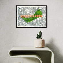 Load image into Gallery viewer, Victoria Park London Map Screen Print – East London Wall Art
