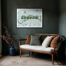 Load image into Gallery viewer, Extra Large London Map Screen Print – Vintage London Wall Art
