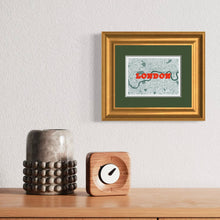 Load image into Gallery viewer, A6 Vintage London Map Print (Circa 1890) – Orange/Teal | Giclée Fine Art with Magnifying Glass
