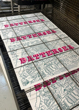 Load image into Gallery viewer, Battersea London Vintage Map Print (Pink and Teal, Circa 1890) – Hand Screen Printed Wall Art | Signed Limited Edition
